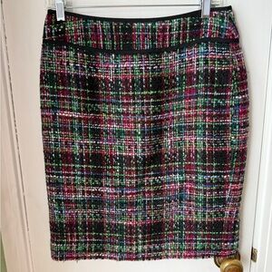 Talbots Acadamia Wool Blend Tweed Plaid Pencil Skirt Women’s Size 6P